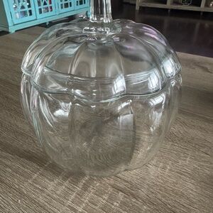 Glass Pumpkin Jar Candy Dish